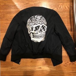 Black Skull Bomber Jacket